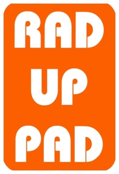 Logo der Friesenroute Rad up Pad. Oranger Hintergrund