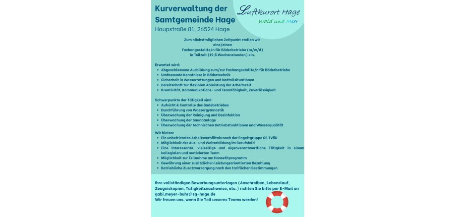 Kurverwaltung der Samtgemeinde Hage - 3 Kurverwaltung der Samtgemeinde Hage - 3
