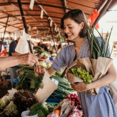 Fresh vegetables for a beautiful woman